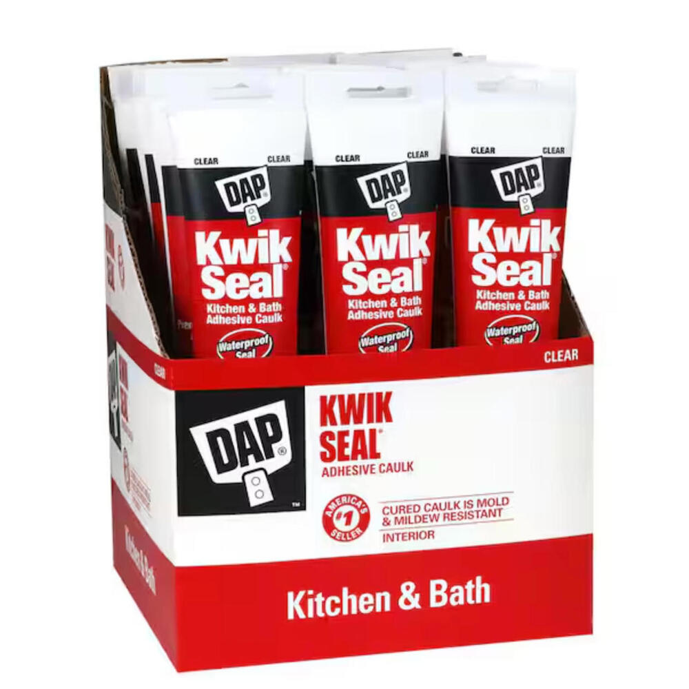 DAP Kwik Seal Clear Acrylic Latex Kitchen and Bath Adhesive Caulk 5.5 oz